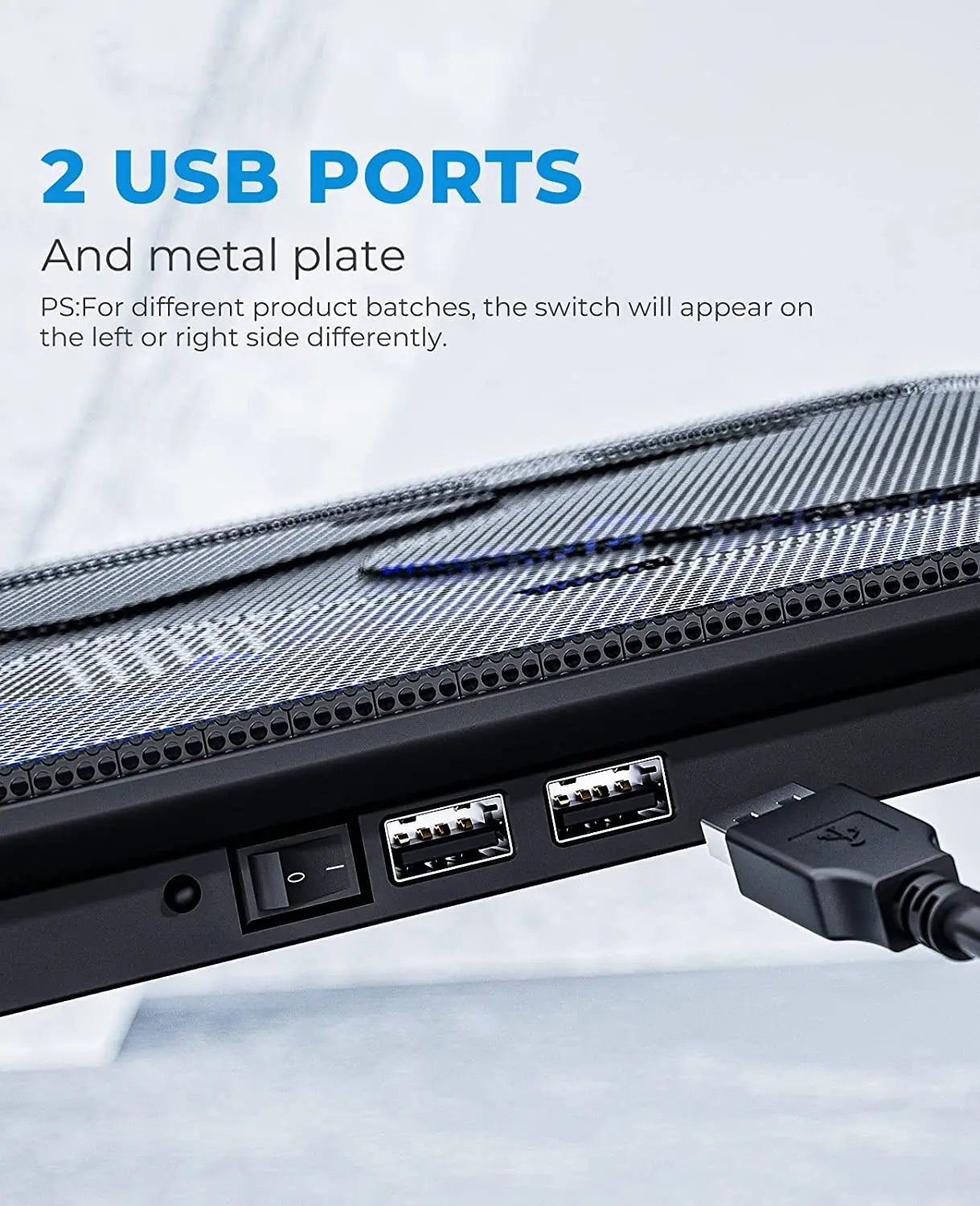 Base de refrigeración para portátil, HV-F2056, de 15.6"-17", enfriador para portátil con 3 ventiladores silenciosos para portátiles de 12-17 pulgadas, base estable y delgada para juegos
