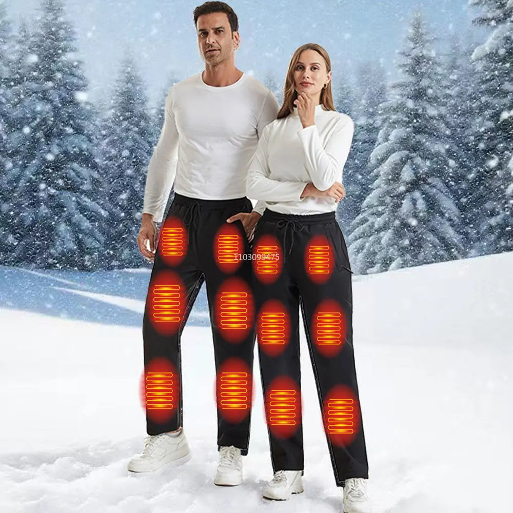 Winter Thermal Hiking Pants Heating Underwear USB Electric 8 Areas Heated Pants Ski Wear Heater Sports Thermal Heating Pants