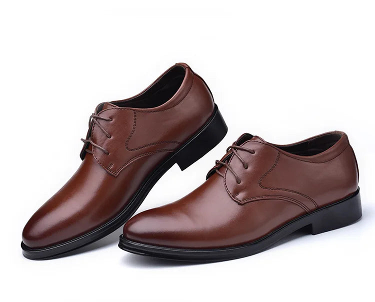 Chaussures habillées pour hommes, chaussures décontractées en cuir, chaussures de mariage, de créateur, à bout pointu, noires, pour le bureau et l'hiver