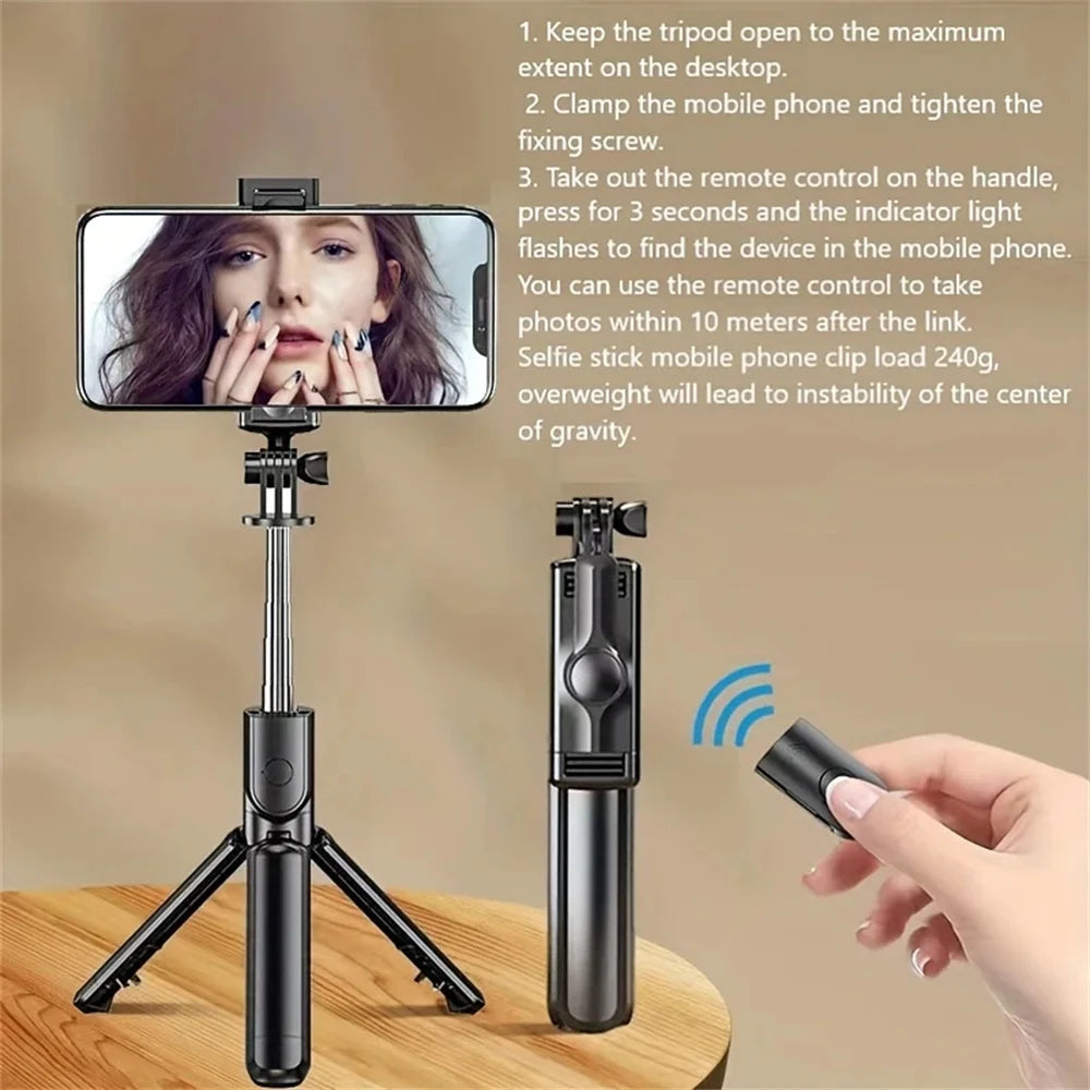 BSLIUFANG Selfie Stick Tripod Extendable Wireless Bluetooth Remote Portable Smartphone Stand Mount For iOS Android Phone