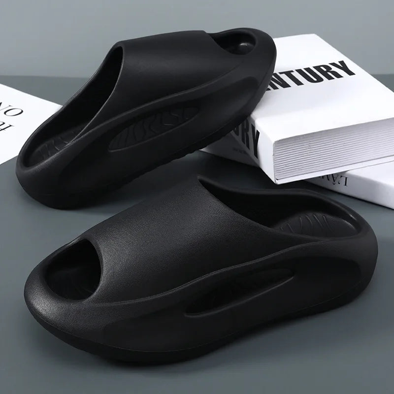 Men Slippers New Slides with a Sense High Aesthetic Value External Wear Anti Slip Thick Bottom, Beach Cool Slippers for Men
