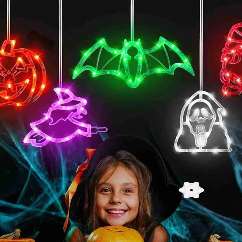 Halloween Led String Lights Ghost Pumpkin Spider Hat Modeling Lamp with Suction Cup Festival Party Halloween Decoration New