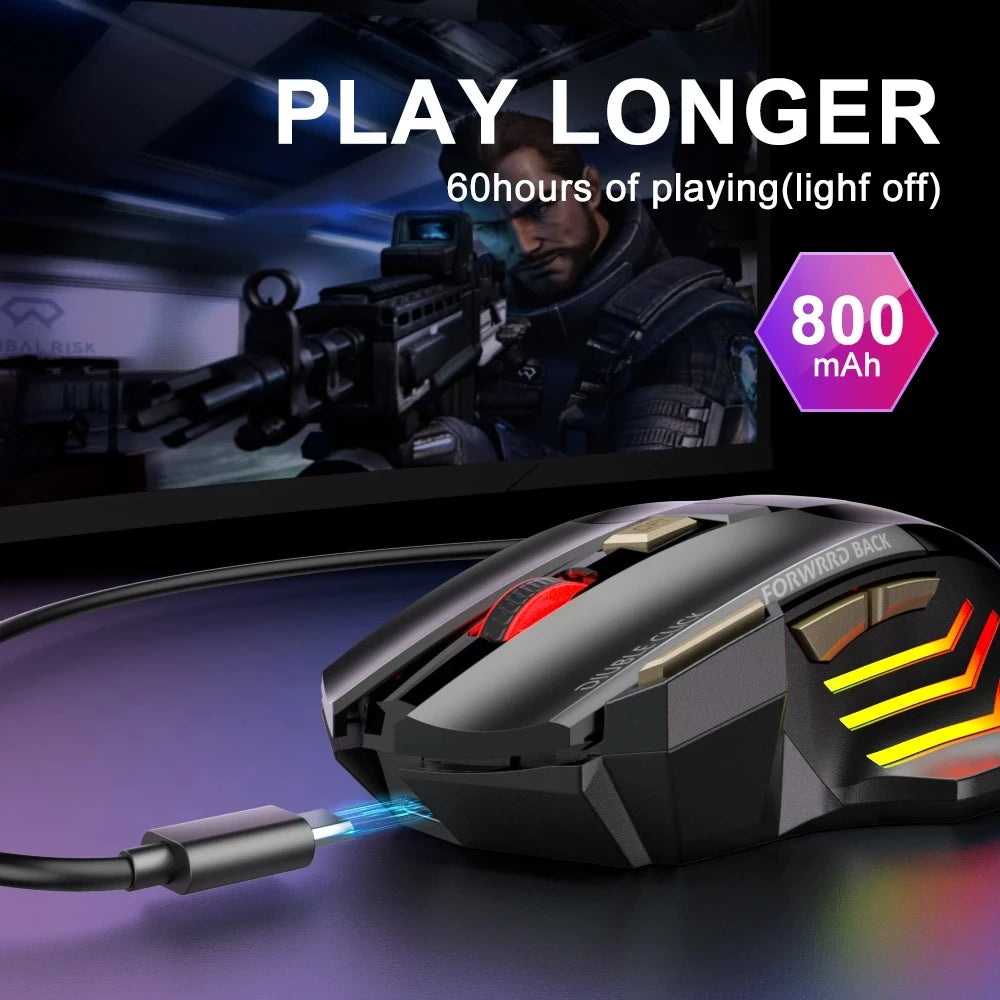 7 Buttons Rechargeable Wireless Mouse Gamer Gaming Mouse Ergonomic Computer Mice For Computer PC Gamer Mouse Laptop Accessories
