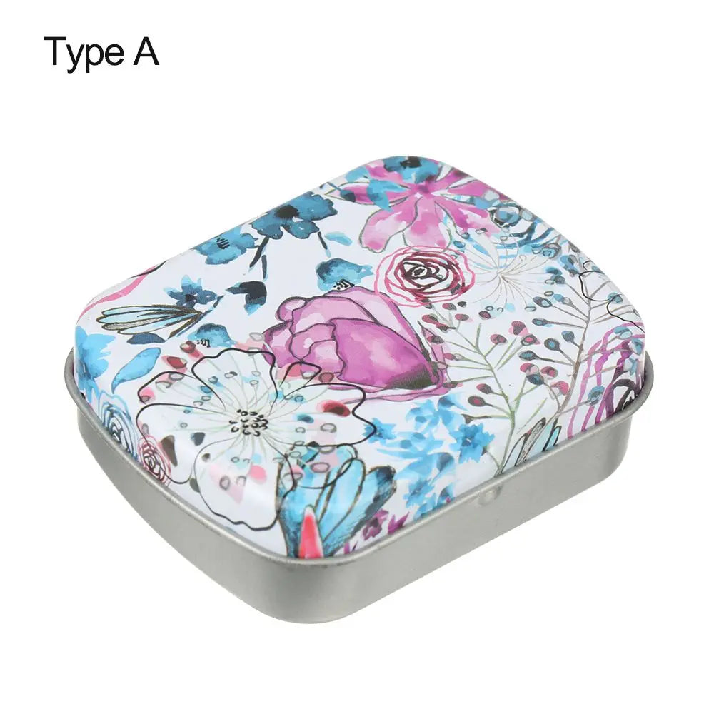 Mini Metal Hinged Tin Box Rectangular Empty Flip Iron Box Candy Tea Container Jewelry Small Storage Case Protable Pill Gift Boxs
