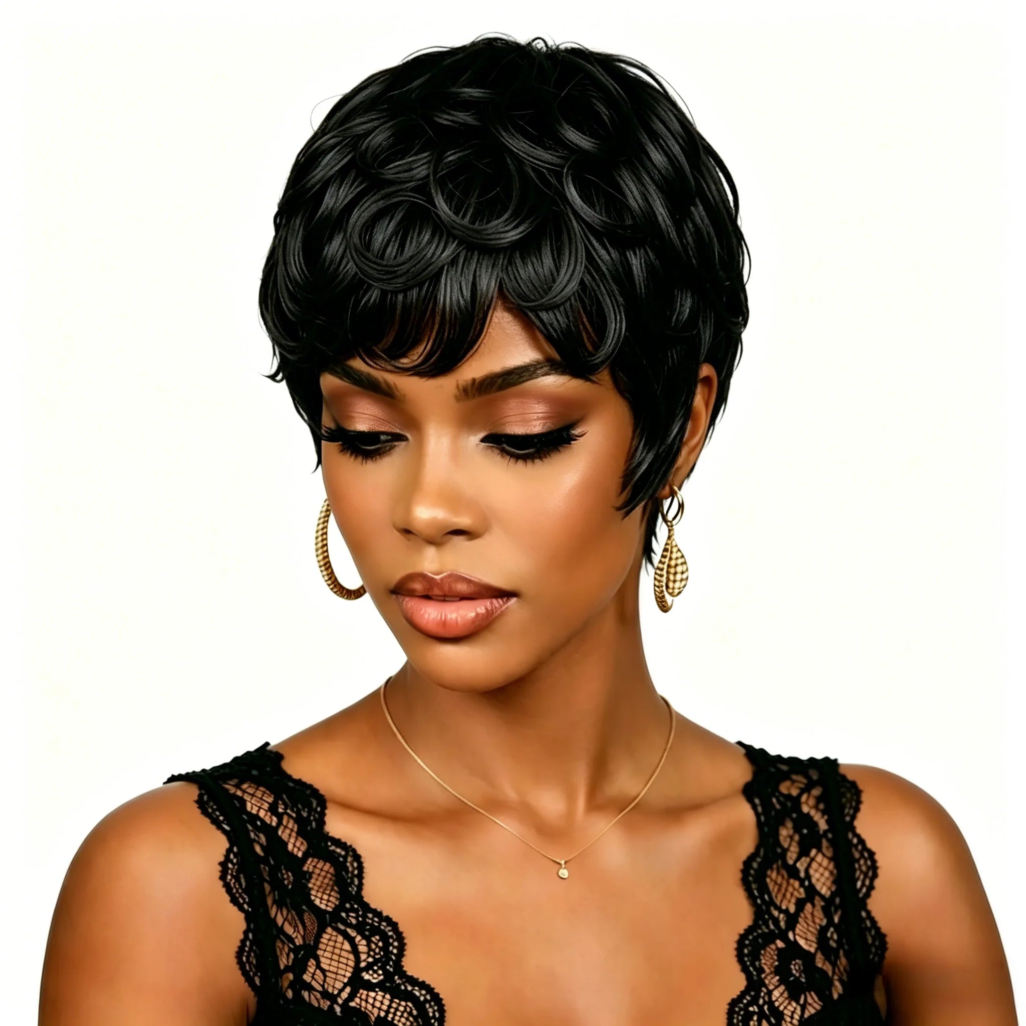 Pelucas Pixie Cut para mujer, peluca de cabello humano brasileño, pelucas cortas, pelucas hechas a máquina para uso diario