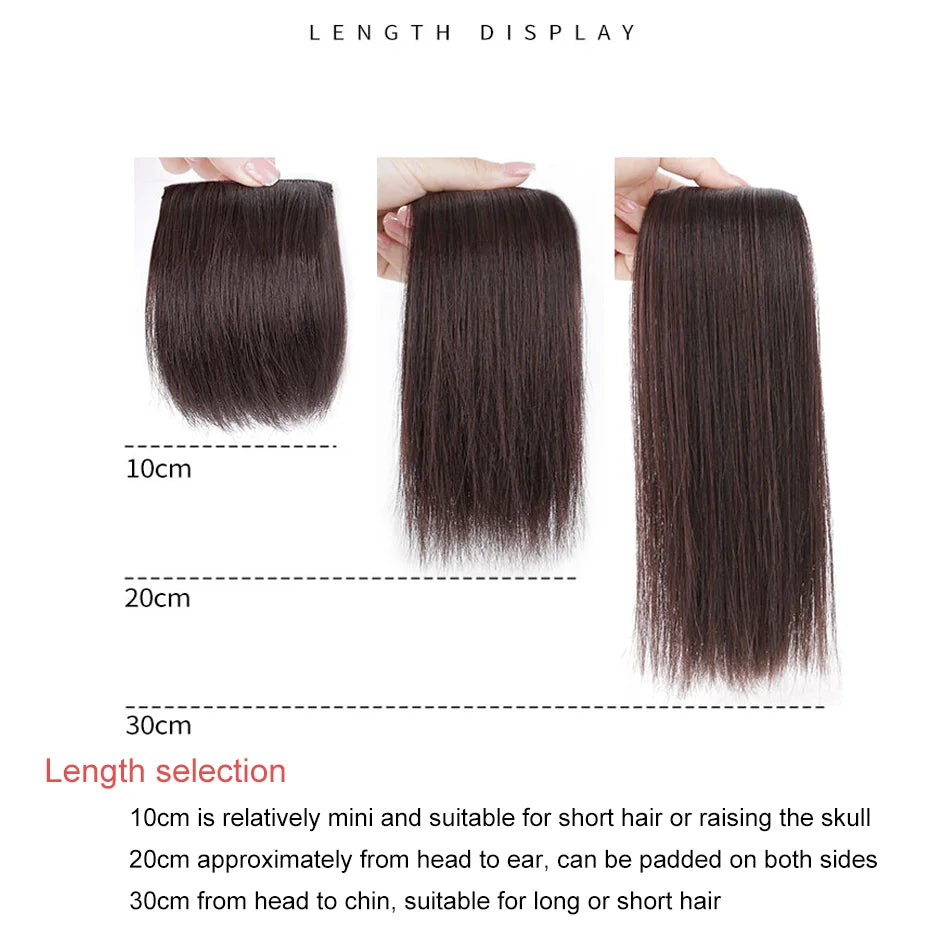 Extensiones de pelo sintético de 2 piezas/juego, extensiones de pelo, aberturas y piezas de repuesto para la parte superior, artefacto de reemplazo
