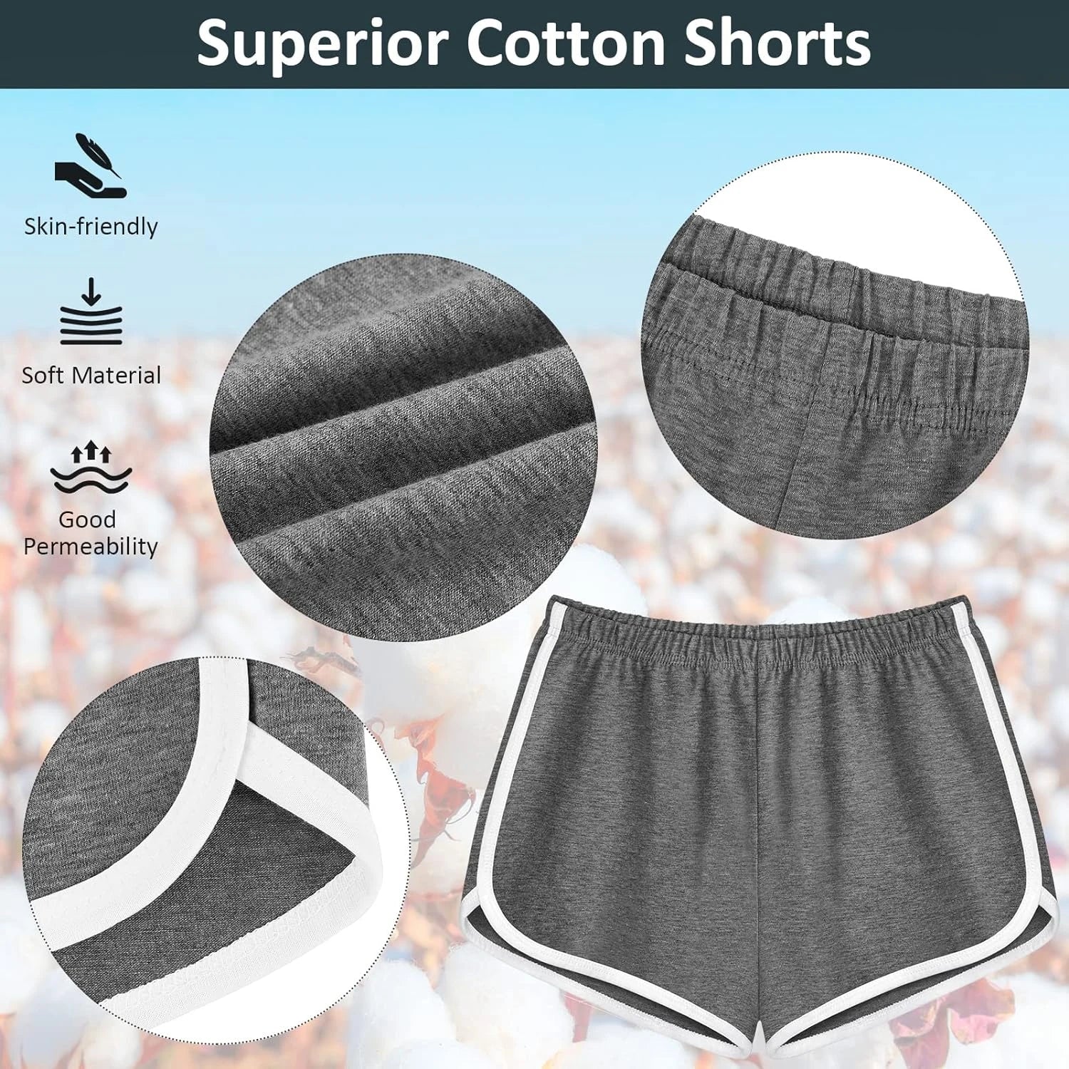 Comfortable, Stylish, and Breathable Women's 5-Pack of Apoway Dolphin Cotton Shorts for Yoga, Running, Dance, and Athletic Exerc