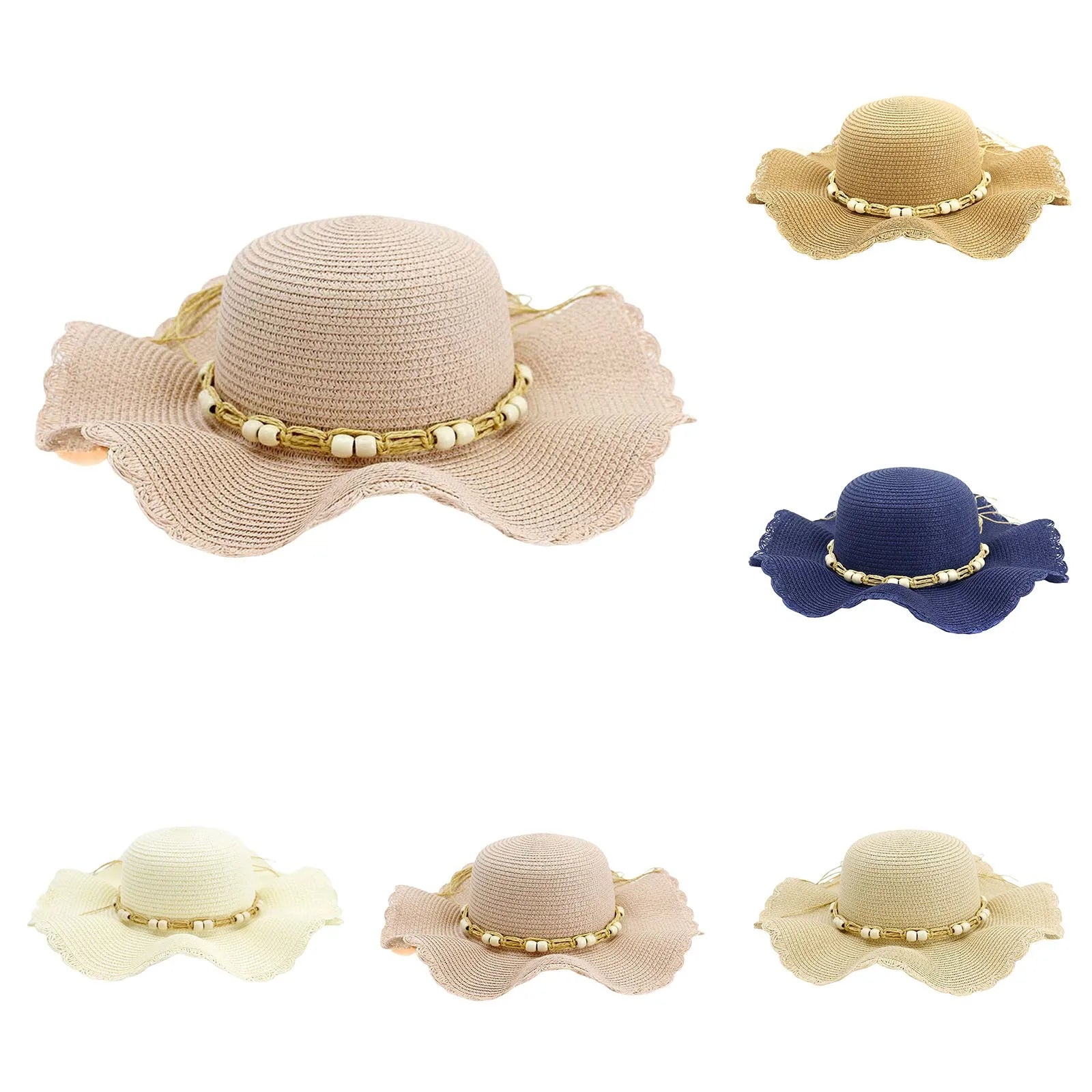 Straw Hat Sun For Women Ethnic Style Summer Beach Holiday Flat Brim Straw Hat New Handmade Paper Straw Beach Sun Hat Women