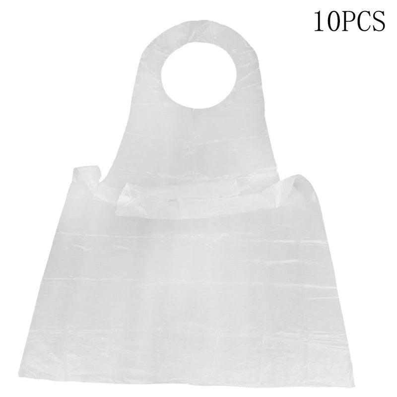 10PCS Disposable Kitchen Aprons Plastic Waterproof Apron Individually Packing Gowns For Men Women Kitchen Protection Accessories