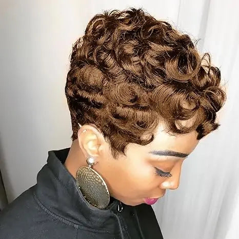 Salt & Pepper Curly Pixie Wig