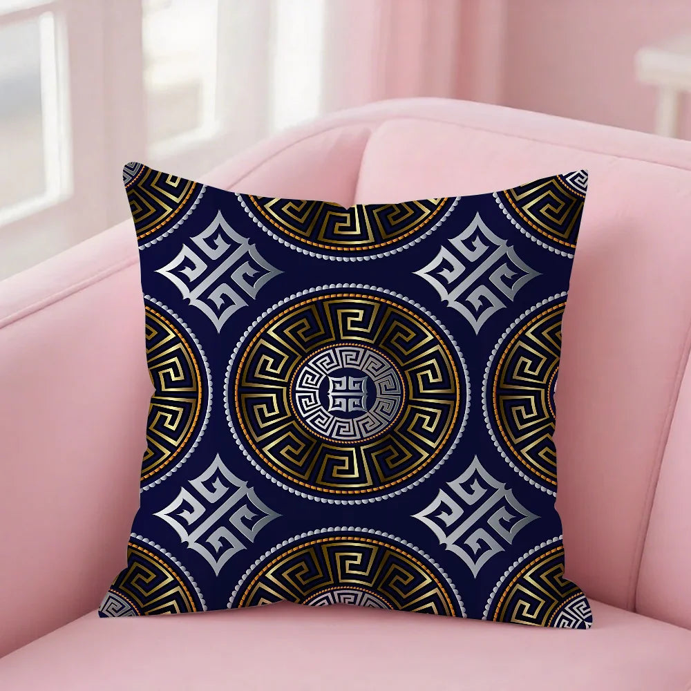 Greek Pattern Pillow Cover