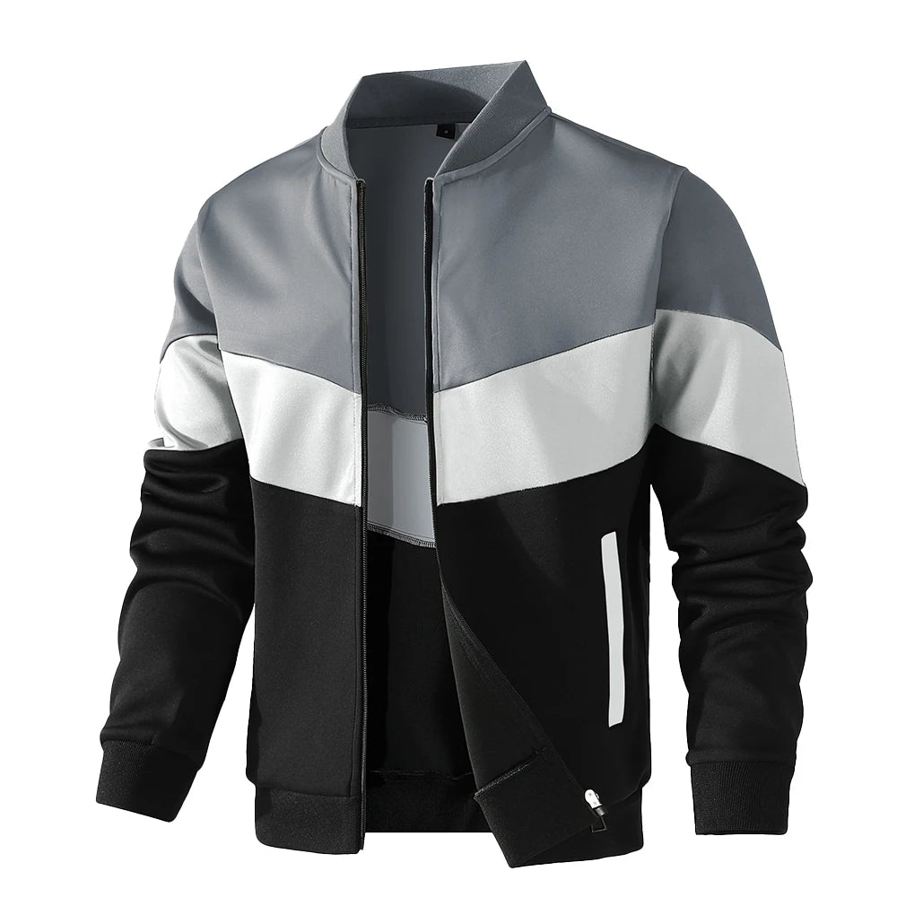Men's Jackets 25 New Spring Business Leisure Trendy Color Windproof Bomber Overshirt Zip-Up Streetwear Popular Clothes US Size