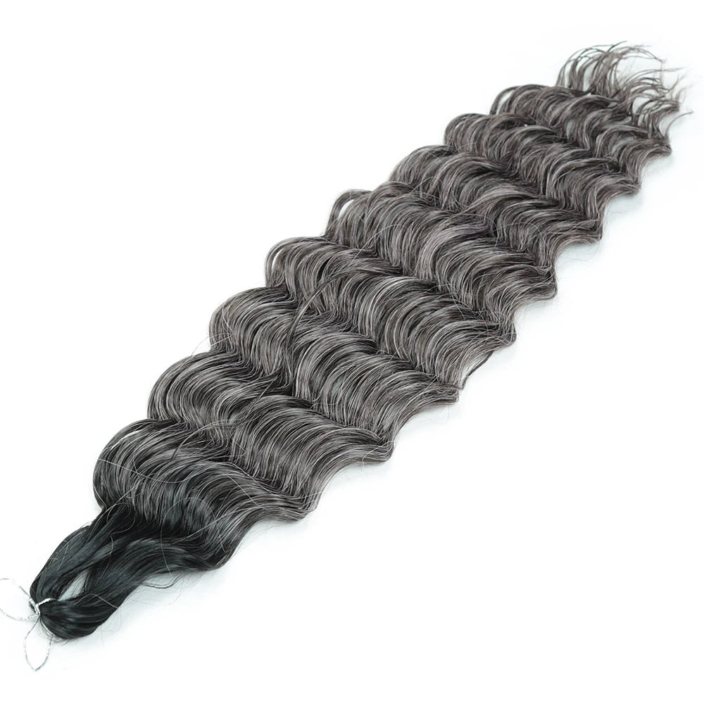 ALIBABY 24Inch Synthetic Loose Deep Wave Braiding Hair Extension Water Wave Crochet Braid Hair for Braids Ombre Blonde Fake Hair