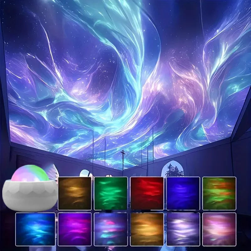 New LED Night Light 7 Modes Starry Sky Projector Light with Remote Control USB Plug-in White Auto Rotate for Bedroom Party Decor