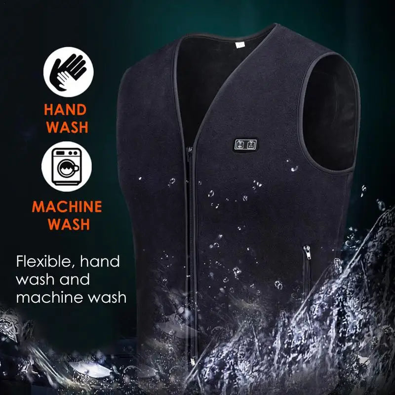 Chaleco con calefacción USB de invierno, 3 velocidades de temperatura ajustable, chaleco auto calefactable, chaqueta calefactable lavable sin mangas para deportes al aire libre