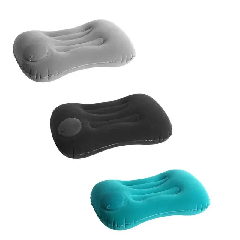 JJYY Travel Pillow Air Inflatable Airplane Car Pillows Pillow Folding Press Type Bed Pillows Neck Cushion Home Office Supplies