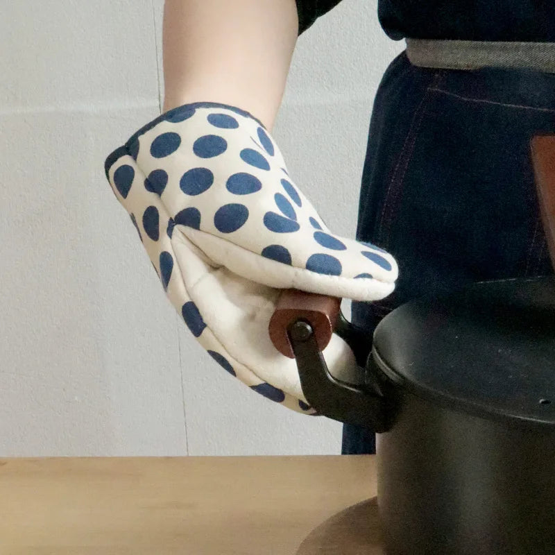 Gants de cuisine Gants anti-chaleur japonais Gants pour micro-ondes Gants isolants thermiques en coton