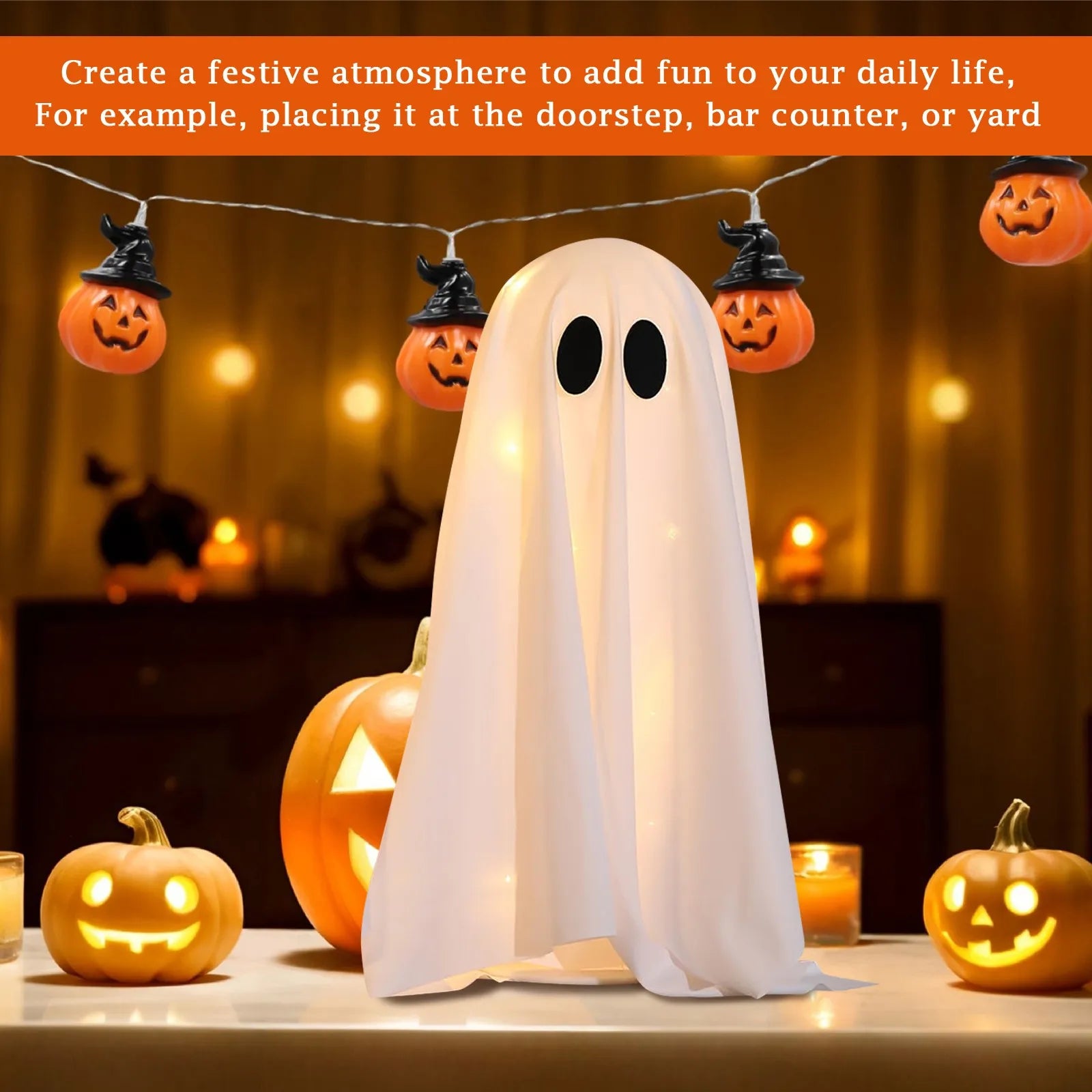 Halloween Spooky Decor Glowing Halloween Decorations Indoor Cute Tabletop Decorations For Party Home Kitchen And Fireplace