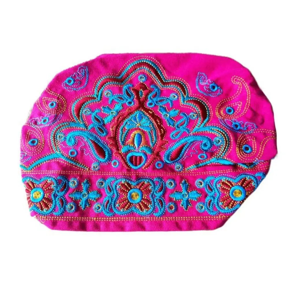 Fashion Embroidery Flowers Bandanas Mexican Style Ethnic Turban Hats Vintage Breathable Hair Cover Cap for Women