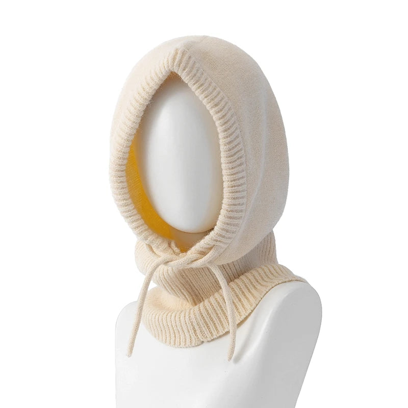 Cagoule d'hiver à capuche pour femme, coupe-vent, en tricot, idéal pour les voyages en plein air