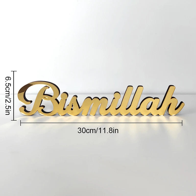 Ramadan Bismillah Acrylic Wooden Ornament Eid Mubarak Home Decoration Islamic Muslim Party Supplies Alhamdulillah Mashallah
