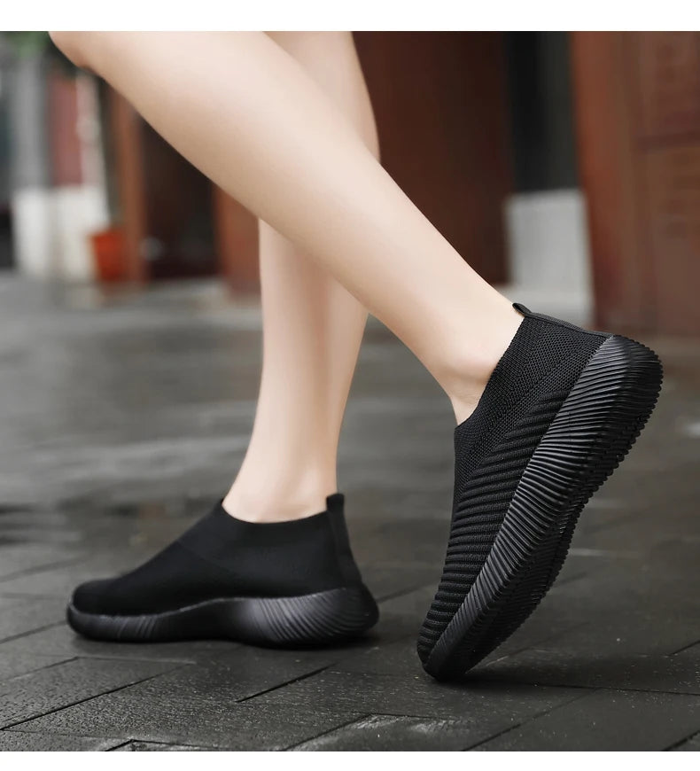 Women Flat Slip on White Shoes Woman Lightweight Sneakers Women Casual  Summer Autumn Walking Mesh Running Sports Shoes 2024