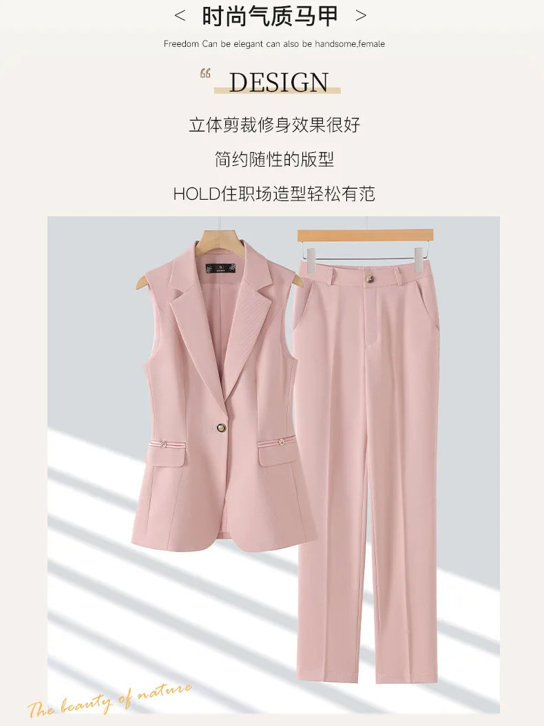 Women Pants Sets Off Shoulder Sleeveless Vest Top Female Pencil Pants Women 2 Piece Set Outfit Elegant Women's Pants Suit