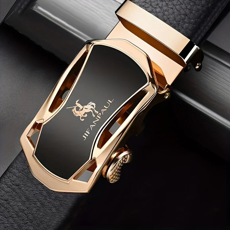 Cinturón de cuero de lujo para hombre – Elegante, duradero y perfecto para uso formal o casual