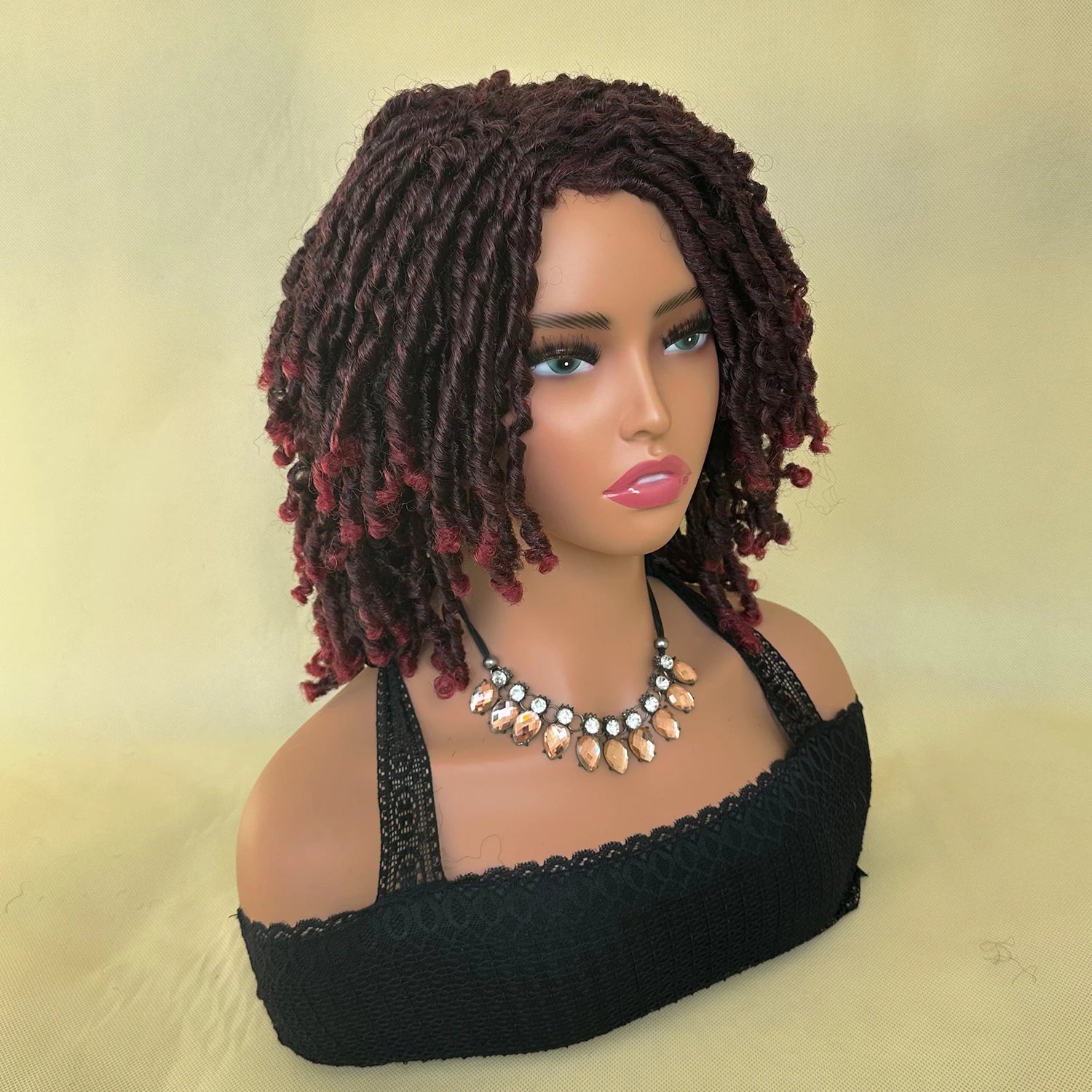 Short Synthetic Dreadlock Wig Afro Crochet Twist Hair Wigs For Black Women Curly Naturel Soft Faux Locs Wig