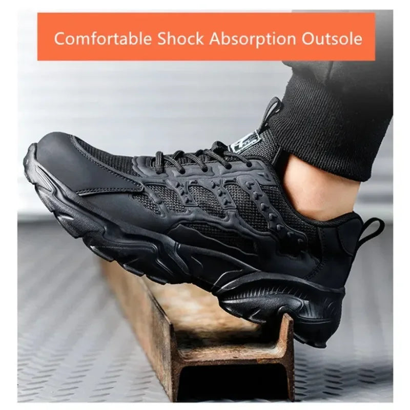 white work shoes lightweight comfortable safety shoes man women work shoes with a steel toe puncture proof safety work sneakers
