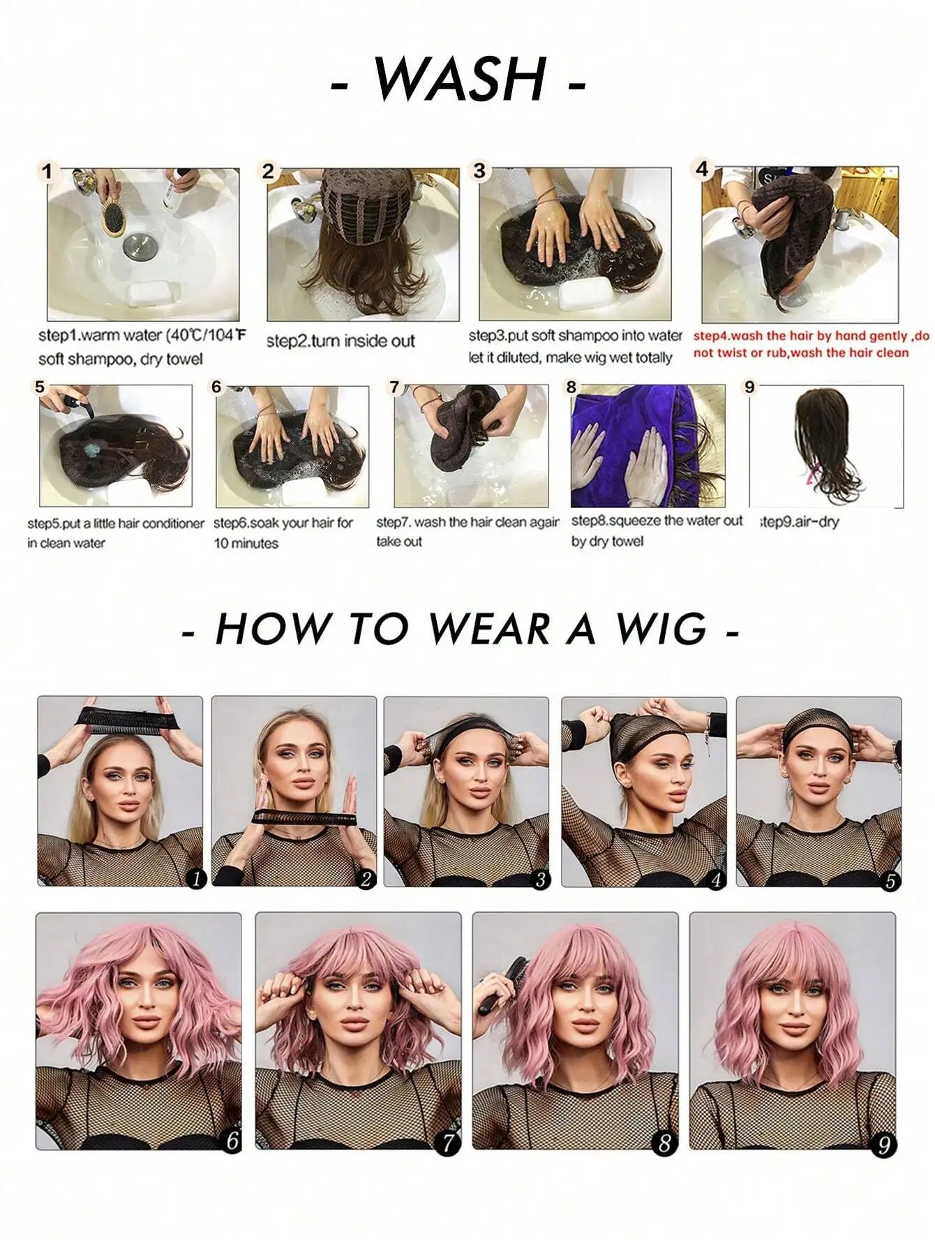 Cute Wigs - Navy Blue Medium Part Bangs Long Curly 28-Inch Daily Simulation Scalp Natural Woman Wigs For Party Cosplay Wedding
