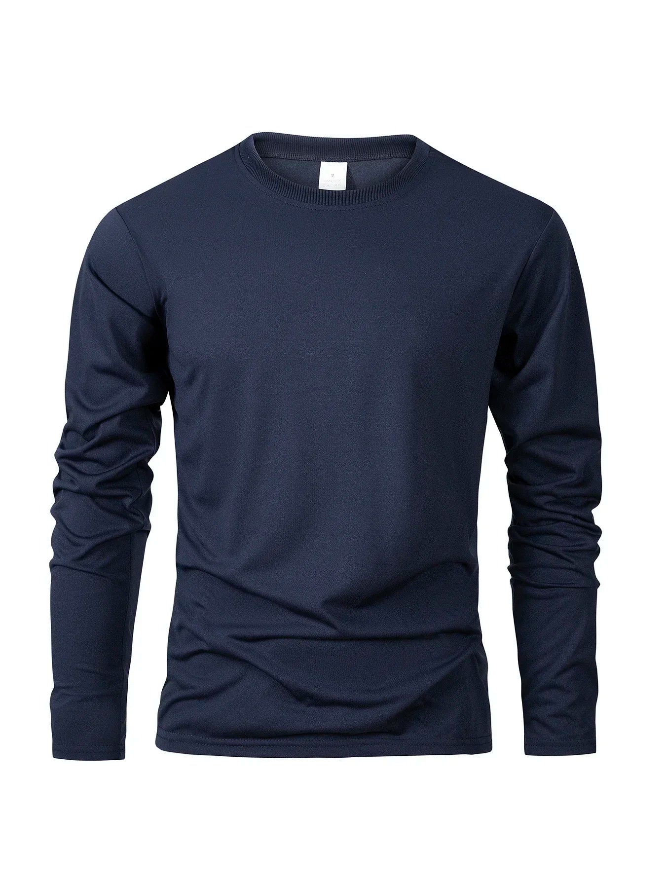 Men's Shirts Simplicity Solid Color Long Sleeve T-shirt Fashion Breathable Casual O-neck Unisex Tops Fitness Run Sports Pullover