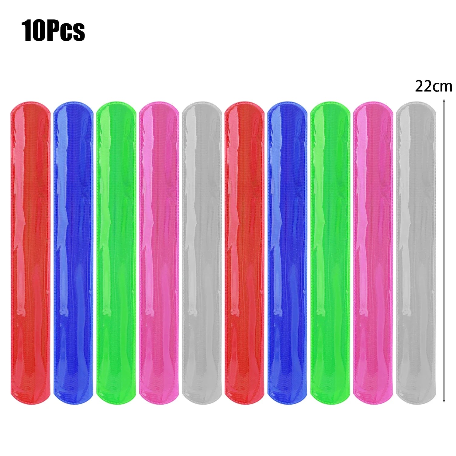10pcs Bicycle Reflective Strap Safety Leg Pants Ring Shape Reflective Glow Tape Night Sports Jogging Cycling Reflective Arm Band