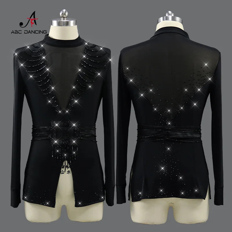 New Man Latin Dancewear Performance Dance Top Prom Costume Sports Suit Kids Outfits Plus Size Clothing Cabaret Customized