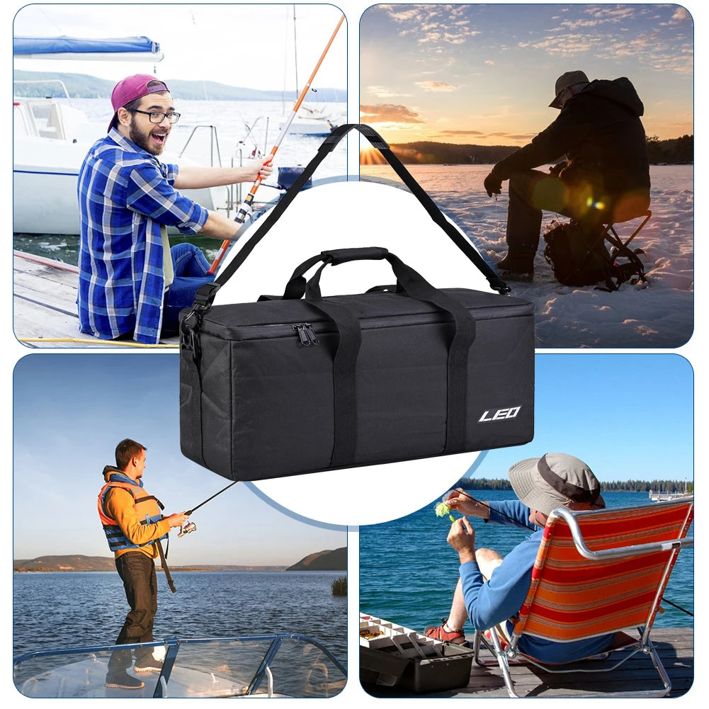 Fishing Tools Carrier Bag Multifunctional Fishing Gears Organizer Waterproof Fishing Accessories Shoulder Bag