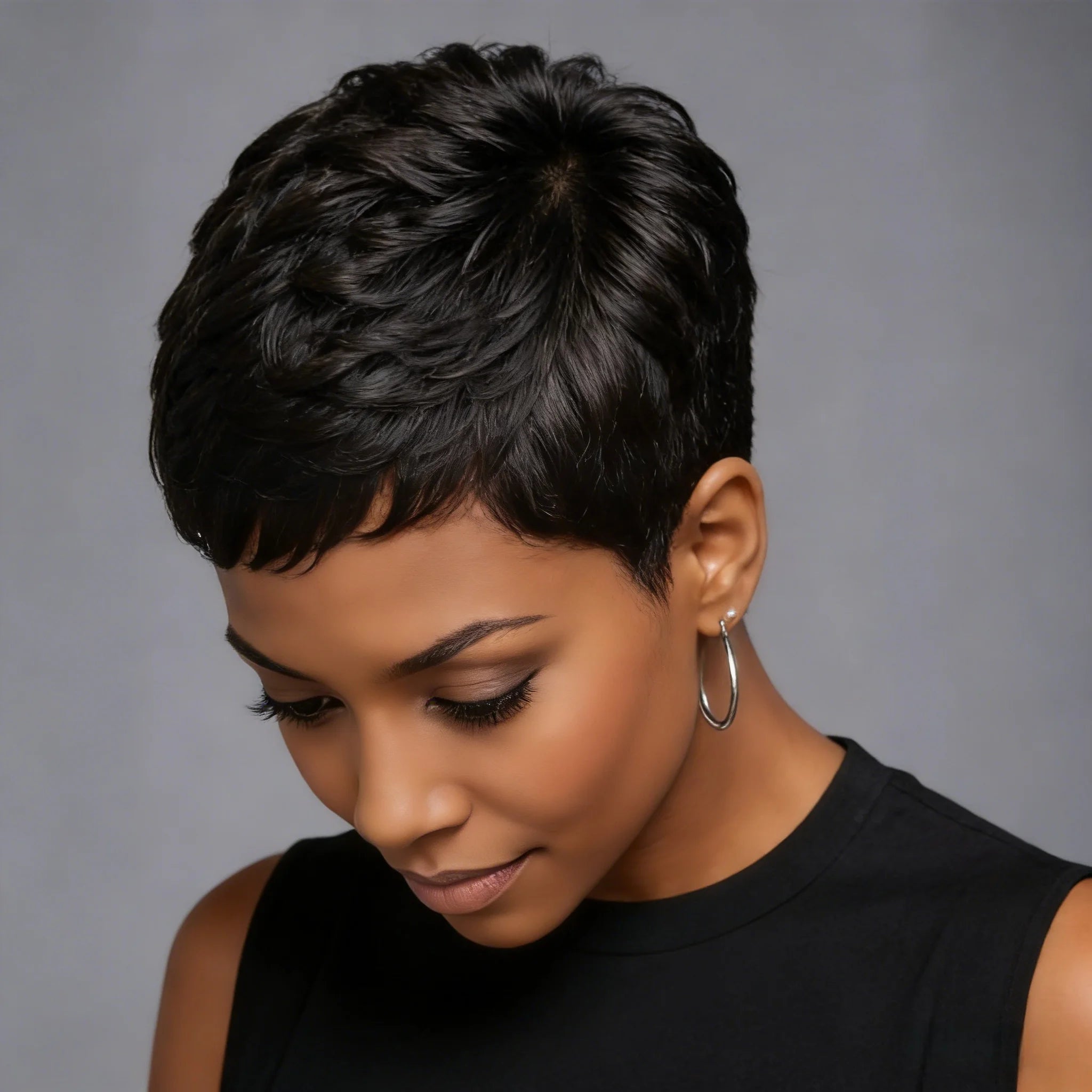 Short Pixie Cut Brazilian Human Hair Wigs for Women Full Machine Made Wig