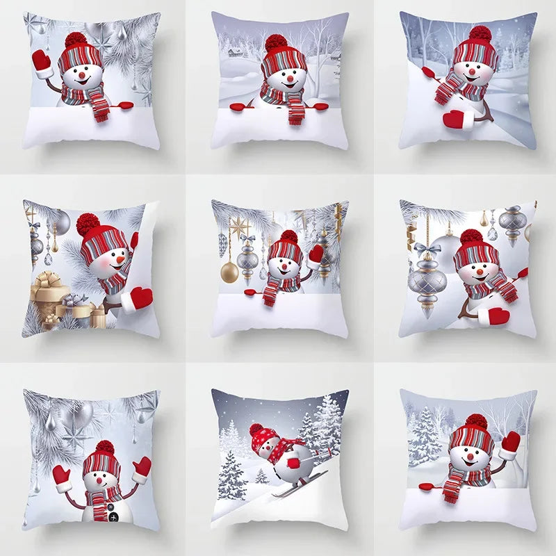 Merry Christmas Cushion Cover Christmas Decorations for Home 2021 Cristmas Ornament Noel Xmas Decor Navidad Happy New Year Gifts