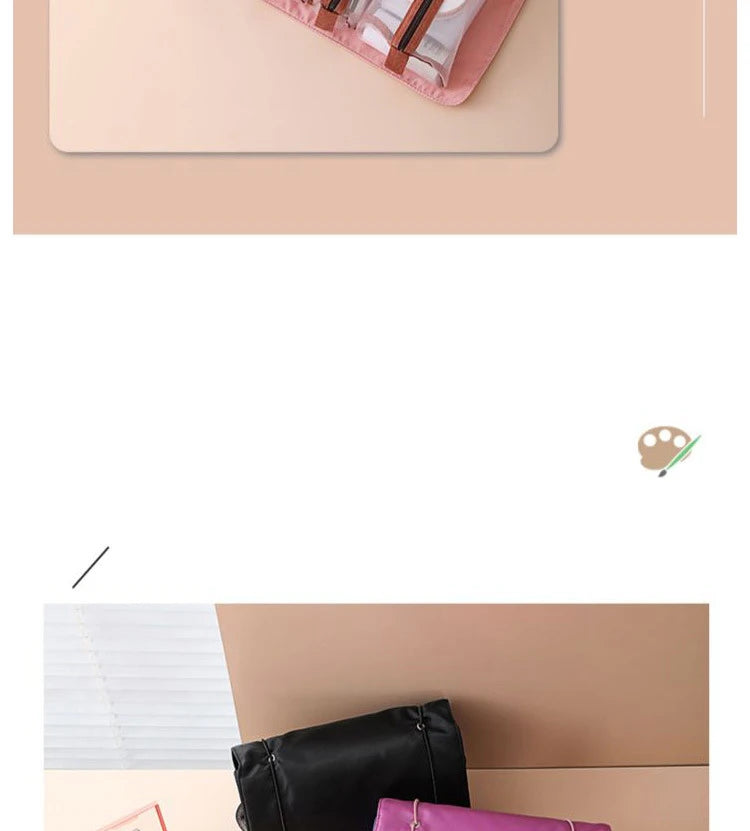 Makeup Bags Detachable 4Pcs in 1 Portable Cosmetic Bag Travel Folding Separable Toiletry Storage Bag Organizer Make Up Pouch New
