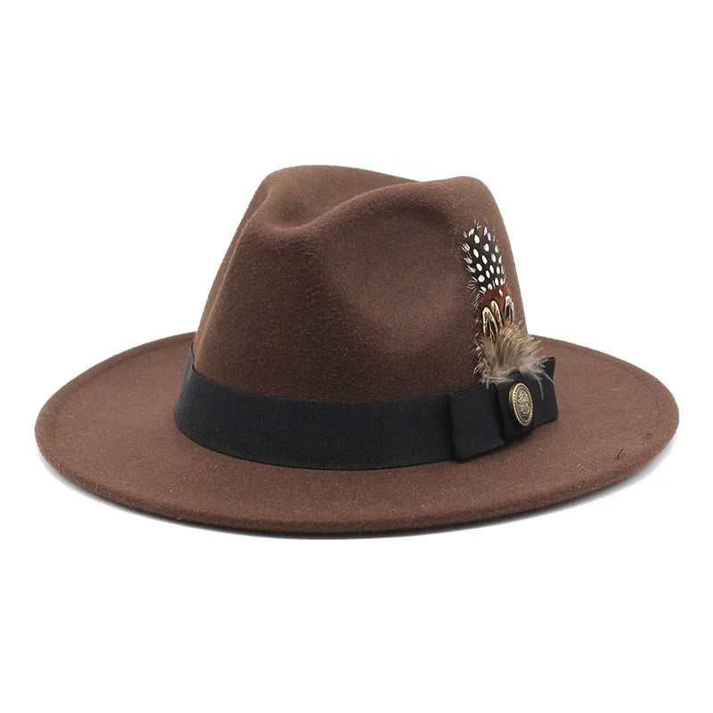 Sombrero Fedora Clásico de Plumas