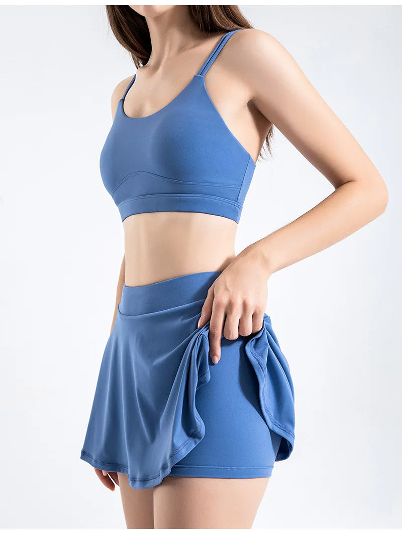 Shorts Skirts for Women High Waist Breathable Shorts Sweat Bras Security Sports Womens Skirts Gym Yoga Fitness Tennis Sportswear