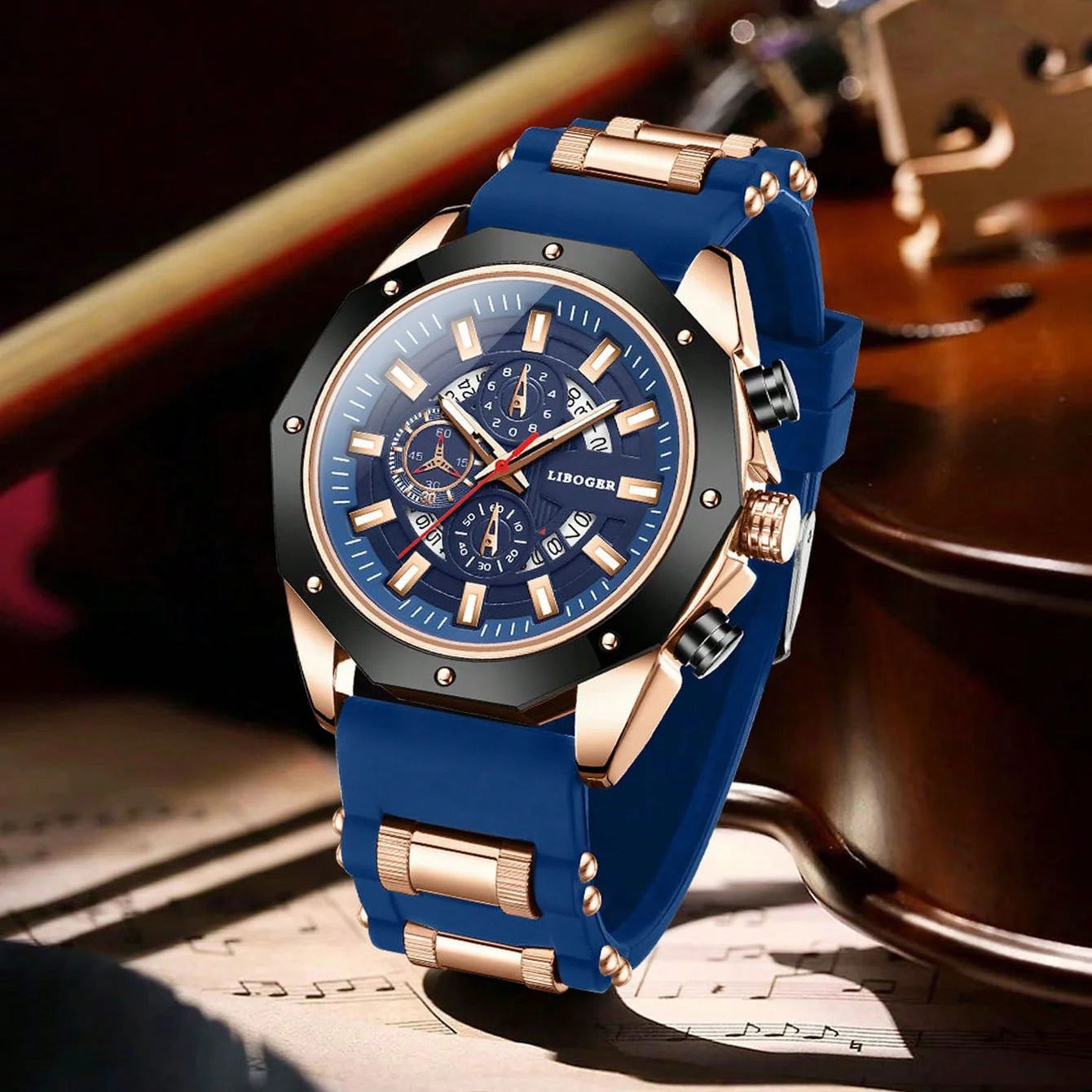 Reloj deportivo de negocios de silicona para hombre