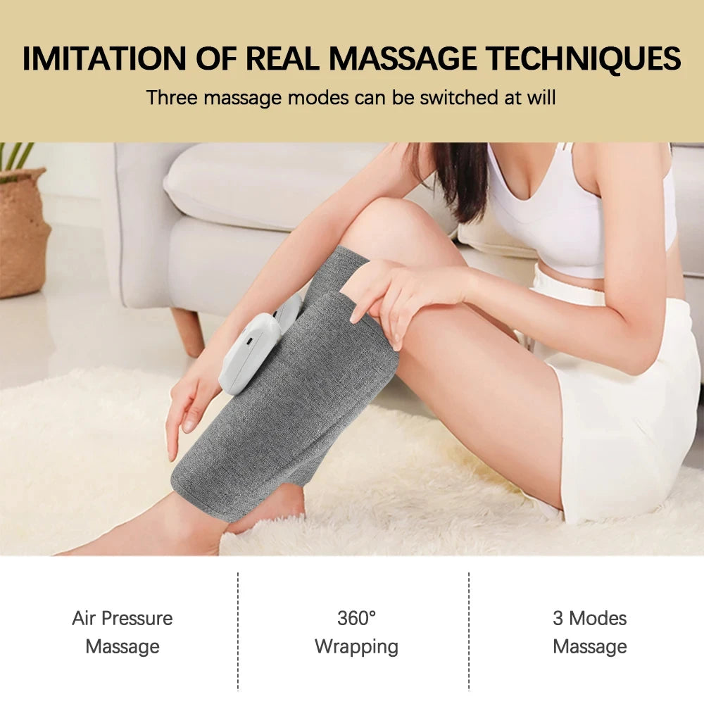 Electric Leg Massager Wireless Rechargeable Air Compression Leg Calf Massage for Relax Leg Muscles 360° Air Pressure Leg Massage