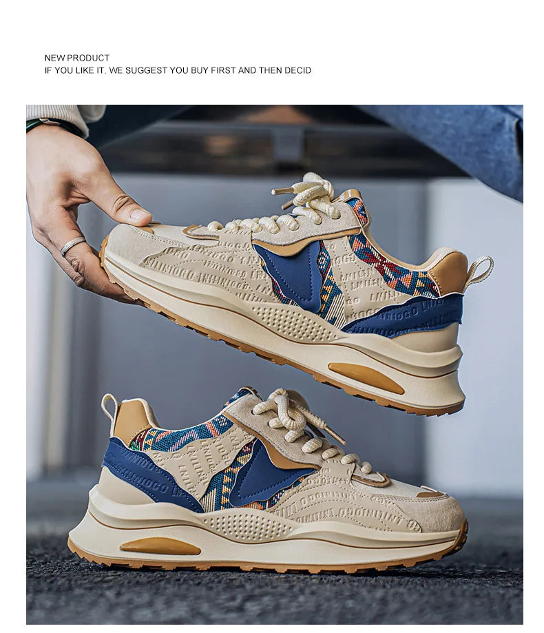 Men's Shoes Spring New Casual Versatile Comfortable Fashion Trend Niche Non-slip Wear-Resistant Retro Sneakers