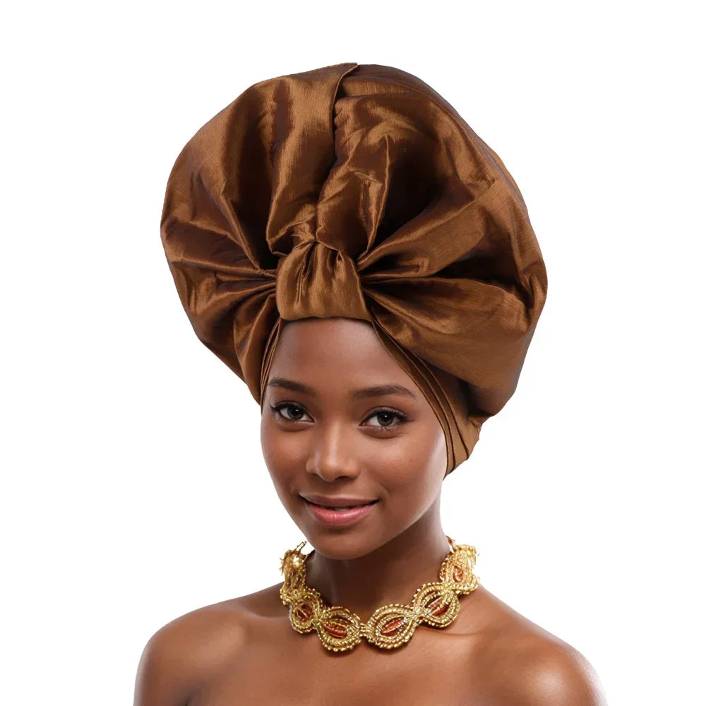 Gele Headtie Already Made African Head Wraps for Women Turban Femme Gelee Nigerian Aso Oke Bonnet Femme Diamonds Headtie 2025