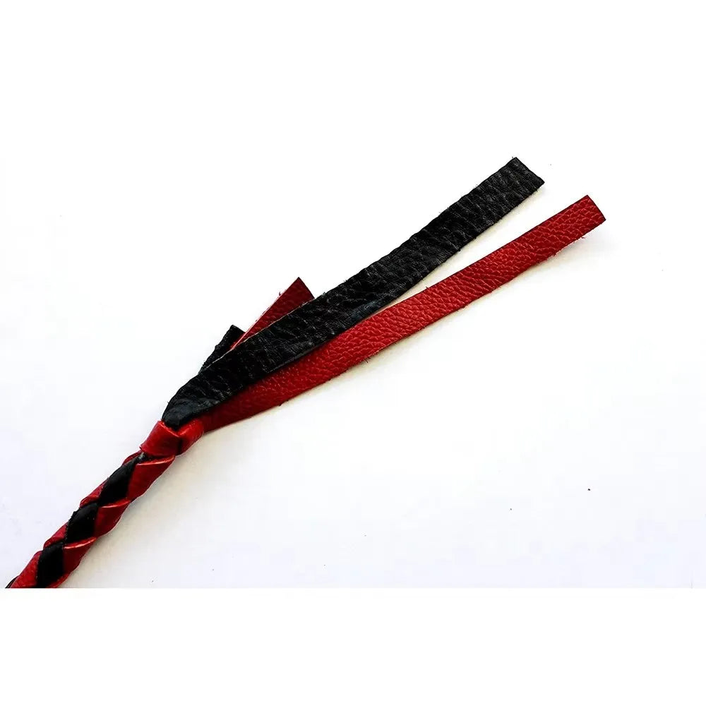 190CM PU Leather Horse Whip Bull Whip, 4 Plait Bullwhip,Spanking Flogger Role Play Horse Riding for Horse Training