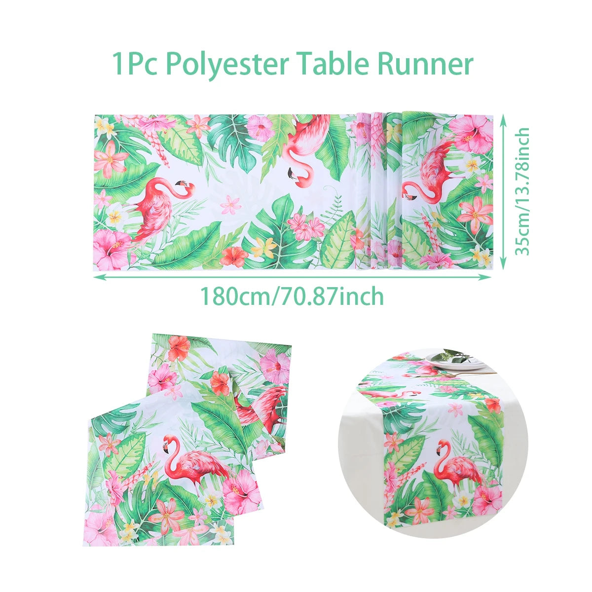 Hawaiian Garland Table Runner Hawaii Luau Tropical Party Decor Kids Favors Tableware ALOHA Summer Beach Birthday Party Supplies