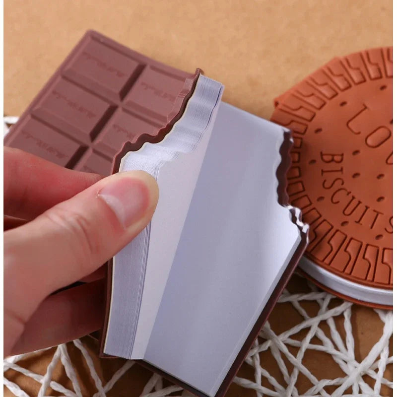 Chocolate Memo Pad Portable 80 Sheets Bitten Bistuits Note Book Paper Notepad Office School
