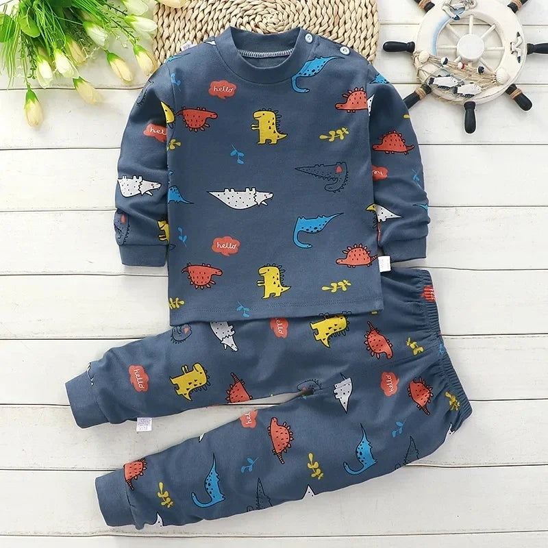 Ropa para niños Conjuntos infantiles Ropa para niños y niñas Algodón Ropa de otoño e invierno Pantalones Pijamas Ropa interior Regalo de Navidad