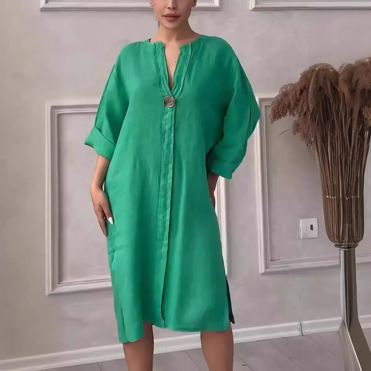 Y2k Long Sleeve Linen Maxi Dress Women Summer Summer Casual Solid Color Party Loose Long Dresses Elegant Vestidos