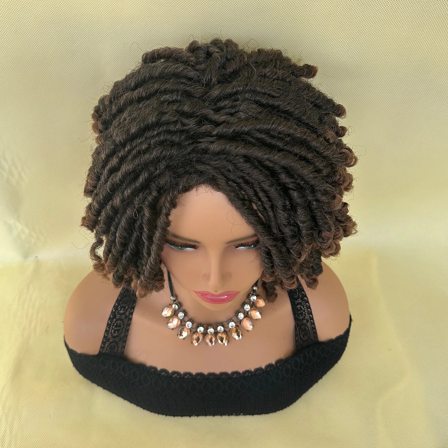 Peluca Afro Bob de rastas, peluca trenzada sintética de ganchillo con rastas falsas, versátil estilo de rastas cortas para mujer